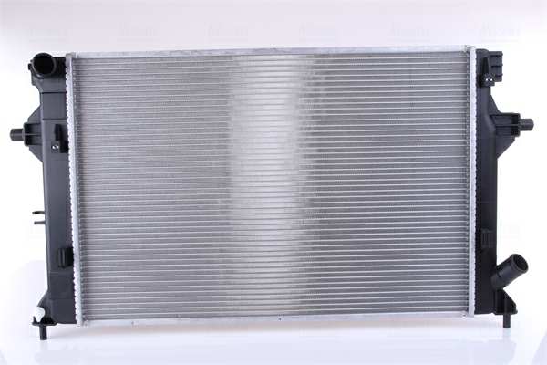 NISSENS Radiator 10371860 Cooling fins material: Aluminium, Core Depth [mm]: 16, Core Length [mm]: 610, Core Width [mm]: 398, Inlet O [mm]: 33, Outlet O [mm]: 33, Radiator type: Brazed cooling fins, Supplementary Article/Info 2: without expansion tank, Supplementary Article/Supplementary Info: without gasket/seal, Water Tank Material (radiator): Plastic 1.