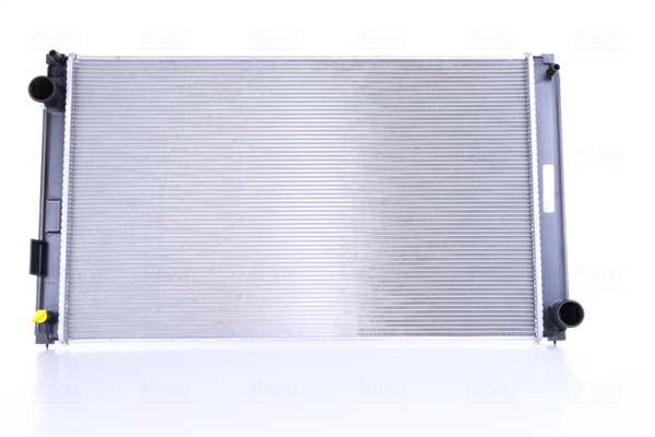 NISSENS Radiator 10371868 Cooling fins material: Aluminium, Core Depth [mm]: 16, Core Length [mm]: 675, Core Width [mm]: 408, Inlet O [mm]: 38, Outlet O [mm]: 38, Radiator type: Brazed cooling fins, Supplementary Article/Info 2: without expansion tank, Supplementary Article/Supplementary Info: without gasket/seal, Water Tank Material (radiator): Plastic 1.