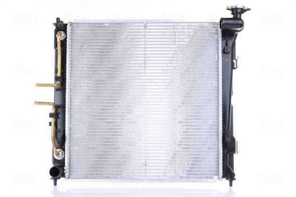 NISSENS Radiator 10371906 Cooling fins material: Aluminium, Core Depth [mm]: 16, Core Length [mm]: 465, Core Width [mm]: 488, Inlet O [mm]: 34, Outlet O [mm]: 35, Radiator type: Brazed cooling fins, Supplementary Article/Info 2: without expansion tank, Supplementary Article/Supplementary Info: with oil cooler, with gaskets/seals, Water Tank Material (radiator): Plastic 1.