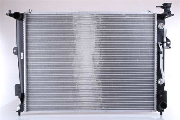 NISSENS Radiator 10371924 Cooling fins material: Aluminium, Core Depth [mm]: 16, Core Length [mm]: 635, Core Width [mm]: 480, Radiator type: Brazed cooling fins, Supplementary Article/Supplementary Info: with oil cooler, Water Tank Material (radiator): Plastic 1.