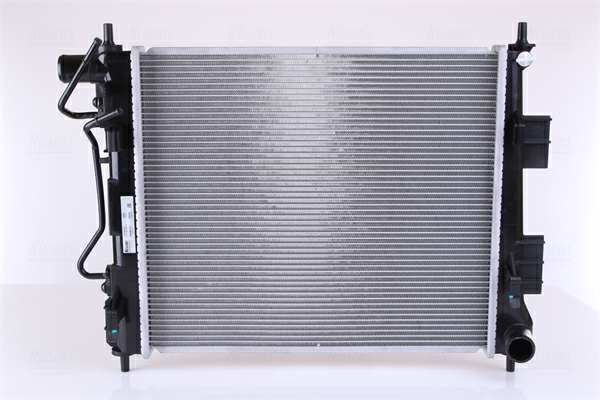 NISSENS Radiator 10371916 Cooling fins material: Aluminium, Core Depth [mm]: 16, Core Length [mm]: 420, Core Width [mm]: 362, Inlet O [mm]: 33, Outlet O [mm]: 33, Radiator type: Brazed cooling fins, Supplementary Article/Info 2: without expansion tank, Supplementary Article/Supplementary Info: with oil cooler, without gasket/seal, Water Tank Material (radiator): Plastic 1.