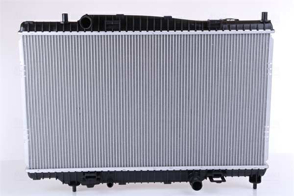 NISSENS Radiator 10371928 Cooling fins material: Aluminium, Core Depth [mm]: 26, Core Length [mm]: 355, Core Width [mm]: 629, Inlet O [mm]: 28, Outlet O [mm]: 28, Radiator type: Brazed cooling fins, Supplementary Article/Info 2: without cap, without expansion tank, Supplementary Article/Supplementary Info: with gaskets/seals, Water Tank Material (radiator): Plastic Technical Information: Radiator with 5mm system-Advanced technology with higher power effect 1.