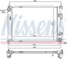 NISSENS Radiator 10400161 Cooling fins material: Aluminium, Core Depth [mm]: 16, Core Length [mm]: 500, Core Width [mm]: 374, Inlet O [mm]: 35, Outlet O [mm]: 35, Radiator type: Brazed cooling fins, Supplementary Article/Info 2: without cap, without expansion tank, Supplementary Article/Supplementary Info: with gaskets/seals, Water Tank Material (radiator): Plastic Technical Information: Radiator with 5mm system-Advanced technology with higher power effect 6.