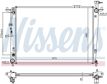 NISSENS Radiator 10400150 Cooling fins material: Aluminium, Core Depth [mm]: 16, Core Length [mm]: 670, Core Width [mm]: 470, Inlet O [mm]: 34,8, Outlet O [mm]: 34,8, Radiator type: Brazed cooling fins, Supplementary Article/Info 2: without expansion tank, Supplementary Article/Supplementary Info: with oil cooler, without gasket/seal, Water Tank Material (radiator): Plastic 5.
