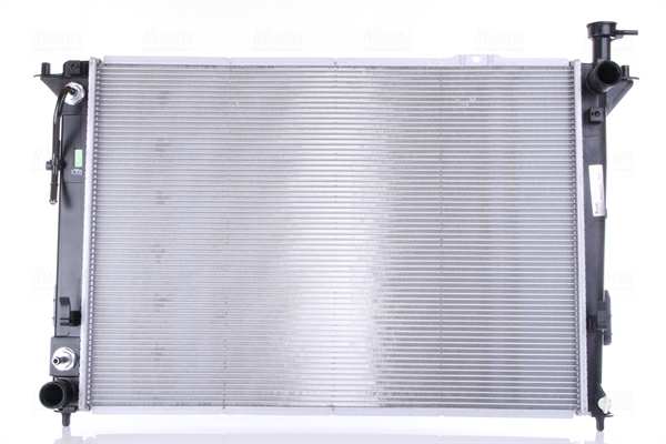 NISSENS Radiator 10400150 Cooling fins material: Aluminium, Core Depth [mm]: 16, Core Length [mm]: 670, Core Width [mm]: 470, Inlet O [mm]: 34,8, Outlet O [mm]: 34,8, Radiator type: Brazed cooling fins, Supplementary Article/Info 2: without expansion tank, Supplementary Article/Supplementary Info: with oil cooler, without gasket/seal, Water Tank Material (radiator): Plastic 1.