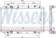 NISSENS Radiator 10400179 Cooling fins material: Aluminium, Core Depth [mm]: 28, Core Length [mm]: 375, Core Width [mm]: 708, Radiator type: Brazed cooling fins, Water Tank Material (radiator): Plastic Technical Information: Radiator with 5mm system-Advanced technology with higher power effect 5.