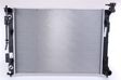 NISSENS Radiator 10400155 Cooling fins material: Aluminium, Core Depth [mm]: 16, Core Length [mm]: 635, Core Width [mm]: 467, Inlet O [mm]: 35, Outlet O [mm]: 35, Radiator type: Brazed cooling fins, Supplementary Article/Info 2: without expansion tank, Supplementary Article/Supplementary Info: with oil cooler, without gasket/seal, Water Tank Material (radiator): Plastic 1.