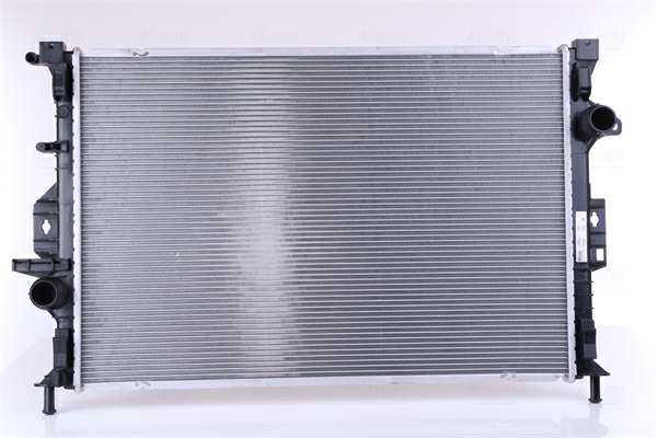 NISSENS Radiator 10400139 Cooling fins material: Aluminium, Core Depth [mm]: 26, Core Length [mm]: 670, Core Width [mm]: 449, Inlet O [mm]: 38,5, Outlet O [mm]: 38,5, Radiator type: Brazed cooling fins, Supplementary Article/Info 2: with cap, without expansion tank, Supplementary Article/Supplementary Info: with gaskets/seals, Water Tank Material (radiator): Plastic Technical Information: Radiator with 5mm system-Advanced technology with higher power effect 1.