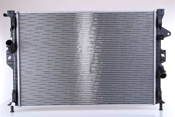 NISSENS Radiator 10400216 Cooling fins material: Aluminium, Core Depth [mm]: 26, Core Length [mm]: 672, Core Width [mm]: 463, Radiator type: Brazed cooling fins, Water Tank Material (radiator): Plastic 1.