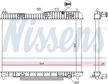 NISSENS Radiator 10400136 Cooling fins material: Aluminium, Core Depth [mm]: 24, Core Length [mm]: 352, Core Width [mm]: 544, Inlet O [mm]: 28, Outlet O [mm]: 28, Radiator type: Mechanically jointed cooling fins, Supplementary Article/Info 2: without cap, without expansion tank, Supplementary Article/Supplementary Info: with gaskets/seals, Water Tank Material (radiator): Plastic 7.