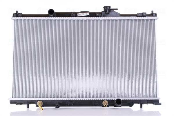 NISSENS Radiator 10400171 Cooling fins material: Aluminium, Core Depth [mm]: 16, Core Length [mm]: 400, Core Width [mm]: 726, Inlet O [mm]: 33, Outlet O [mm]: 33, Radiator type: Brazed cooling fins, Supplementary Article/Info 2: without expansion tank, Supplementary Article/Supplementary Info: with oil cooler, without gasket/seal, Water Tank Material (radiator): Plastic Technical Information: Radiator with 5mm system-Advanced technology with higher power effect 1.