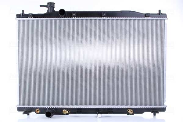 NISSENS Radiator 10400178 Cooling fins material: Aluminium, Core Depth [mm]: 16, Core Length [mm]: 425, Core Width [mm]: 731, Inlet O [mm]: 32, Outlet O [mm]: 32, Radiator type: Brazed cooling fins, Supplementary Article/Info 2: without expansion tank, Supplementary Article/Supplementary Info: with oil cooler, without gasket/seal, Water Tank Material (radiator): Plastic Technical Information: Radiator with 5mm system-Advanced technology with higher power effect 1.