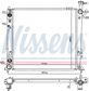 NISSENS Radiator 10513994 Cooling fins material: Aluminium, Core Depth [mm]: 26, Core Length [mm]: 510, Core Width [mm]: 480, Inlet O [mm]: 35, Outlet O [mm]: 35, Radiator type: Brazed cooling fins, Water Tank Material (radiator): Plastic 5.