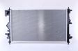 NISSENS Radiator 10513989 Cooling fins material: Aluminium, Core Depth [mm]: 26, Core Length [mm]: 680, Core Width [mm]: 397, Inlet O [mm]: 34, Outlet O [mm]: 38,5, Radiator type: Brazed cooling fins, Supplementary Article/Info 2: with cap, without expansion tank, Supplementary Article/Supplementary Info: with gaskets/seals, Water Tank Material (radiator): Plastic Technical Information: Radiator with 5mm system-Advanced technology with higher power effect 3.