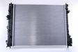 NISSENS Radiator 10513997 Cooling fins material: Aluminium, Core Depth [mm]: 16, Core Length [mm]: 620, Core Width [mm]: 495, Inlet O [mm]: 34, Outlet O [mm]: 38,5, Radiator type: Brazed cooling fins, Supplementary Article/Info 2: without expansion tank, Supplementary Article/Supplementary Info: with oil cooler, without gasket/seal, Water Tank Material (radiator): Plastic Technical Information: Radiator with 5mm system-Advanced technology with higher power effect 3.