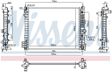 NISSENS Radiator 10513997 Cooling fins material: Aluminium, Core Depth [mm]: 16, Core Length [mm]: 620, Core Width [mm]: 495, Inlet O [mm]: 34, Outlet O [mm]: 38,5, Radiator type: Brazed cooling fins, Supplementary Article/Info 2: without expansion tank, Supplementary Article/Supplementary Info: with oil cooler, without gasket/seal, Water Tank Material (radiator): Plastic Technical Information: Radiator with 5mm system-Advanced technology with higher power effect 7.