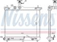 NISSENS Radiator 10657099 Cooling fins material: Aluminium, Core Depth [mm]: 22, Core Length [mm]: 350, Core Width [mm]: 428, Inlet O [mm]: 28, Outlet O [mm]: 28, Radiator type: Brazed cooling fins, Supplementary Article/Info 2: without expansion tank, Supplementary Article/Supplementary Info: with oil cooler, without gasket/seal, Water Tank Material (radiator): Plastic 7.