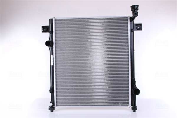 NISSENS Radiator 10657059 Cooling fins material: Aluminium, Core Depth [mm]: 26, Core Length [mm]: 505, Core Width [mm]: 608, Inlet O [mm]: 39, Outlet O [mm]: 45, Radiator type: Brazed cooling fins, Supplementary Article/Info 2: without expansion tank, Supplementary Article/Supplementary Info: with gaskets/seals, Water Tank Material (radiator): Plastic 1.