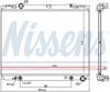 NISSENS Radiator 10657297 Cooling fins material: Aluminium, Core Depth [mm]: 16, Core Length [mm]: 470, Core Width [mm]: 648, Inlet O [mm]: 35, Outlet O [mm]: 35, Radiator type: Brazed cooling fins, Supplementary Article/Info 2: without expansion tank, Supplementary Article/Supplementary Info: with oil cooler, without gasket/seal, Water Tank Material (radiator): Plastic 6.