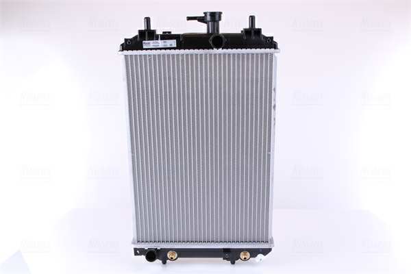 NISSENS Radiator 10657229 Cooling fins material: Aluminium, Core Depth [mm]: 16, Core Length [mm]: 450, Core Width [mm]: 318, Inlet O [mm]: 28, Outlet O [mm]: 28, Radiator type: Brazed cooling fins, Supplementary Article/Info 2: with cap, without expansion tank, Supplementary Article/Supplementary Info: with oil cooler, without gasket/seal, Water Tank Material (radiator): Plastic Technical Information: Radiator with 5mm system-Advanced technology with higher power effect 1.