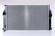 NISSENS Radiator 10657267 Cooling fins material: Aluminium, Core Depth [mm]: 26, Core Length [mm]: 670, Core Width [mm]: 411, Inlet O [mm]: 38, Outlet O [mm]: 38, Radiator type: Brazed cooling fins, Supplementary Article/Info 2: without expansion tank, Supplementary Article/Supplementary Info: with oil cooler, without gasket/seal, Water Tank Material (radiator): Plastic Technical Information: Radiator with 5mm system-Advanced technology with higher power effect 2.