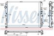 NISSENS Radiator 10698300 Cooling fins material: Aluminium, Core Depth [mm]: 26, Core Length [mm]: 640, Core Width [mm]: 488, Inlet O [mm]: 38,5, Outlet O [mm]: 38,5, Radiator type: Brazed cooling fins, Supplementary Article/Info 2: without cap, without expansion tank, Supplementary Article/Supplementary Info: with gaskets/seals, Water Tank Material (radiator): Plastic 7.
