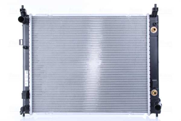 NISSENS Radiator 11243460 Cooling fins material: Aluminium, Core Depth [mm]: 26, Core Length [mm]: 510, Core Width [mm]: 426, Inlet O [mm]: 28,5, Outlet O [mm]: 28,5, Radiator type: Brazed cooling fins, Supplementary Article/Info 2: without cap, without expansion tank, Supplementary Article/Supplementary Info: with oil cooler, with gaskets/seals, Water Tank Material (radiator): Plastic 1.