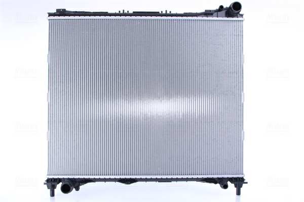 NISSENS Radiator 11243509 Cooling fins material: Aluminium, Core Depth [mm]: 26, Core Length [mm]: 580, Core Width [mm]: 734, Inlet O [mm]: 38,5, Outlet O [mm]: 38,5, Radiator type: Brazed cooling fins, Supplementary Article/Info 2: without cap, without expansion tank, Supplementary Article/Supplementary Info: with gaskets/seals, Water Tank Material (radiator): Plastic 1.