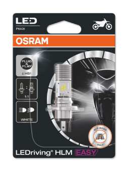 OSRAM LED-Glühbirne 11392923 OFF-ROAD-Lampe, im Straßenverkehr nicht zulässig! LEDriving® HLM EASY, 12V, 5,0/5,5W, 1 Stück/Blister
Lampenart: HS1, Spannung [V]: 12, Nennleistung [W]: 5,0/5,5, Sockelausführung Glühlampe: PX43t, Gebindeart: Box
Kann aus Gründen der Qualitätssicherung nicht zurückgenommen werden! 1.