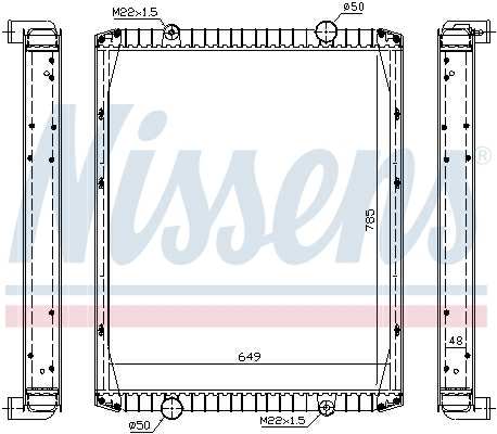 NISSENS Radiator 293441 Aluminum/plastic
Cooling fins material: Aluminium, Core Depth [mm]: 48, Core Length [mm]: 785, Core Width [mm]: 669, Radiator type: Brazed cooling fins, Supplementary Article/Info 2: with frame, Water Tank Material (radiator): Plastic