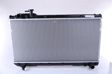 NISSENS Radiator 293701 Cooling fins material: Aluminium, Core Depth [mm]: 26, Core Length [mm]: 350, Core Width [mm]: 698, Inlet O [mm]: 32, Outlet O [mm]: 32, Radiator type: Brazed cooling fins, Supplementary Article/Info 2: without cap, without expansion tank, Supplementary Article/Supplementary Info: with gaskets/seals, Water Tank Material (radiator): Plastic 2.