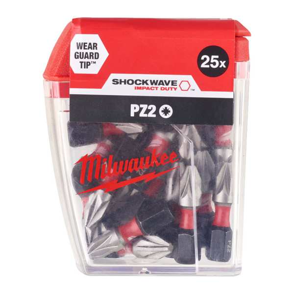 MILWAUKEE Bit 11397603 Shockwave Bit, CD PZ2, 25mm, 25 pcs/pack 1.