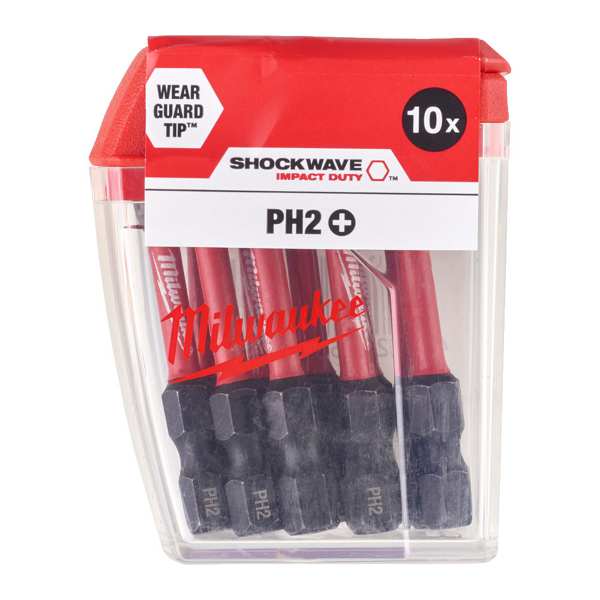 MILWAUKEE Bit 11397601 Shockwave Bit, CD PH2, 50mm, 10 pcs/pack