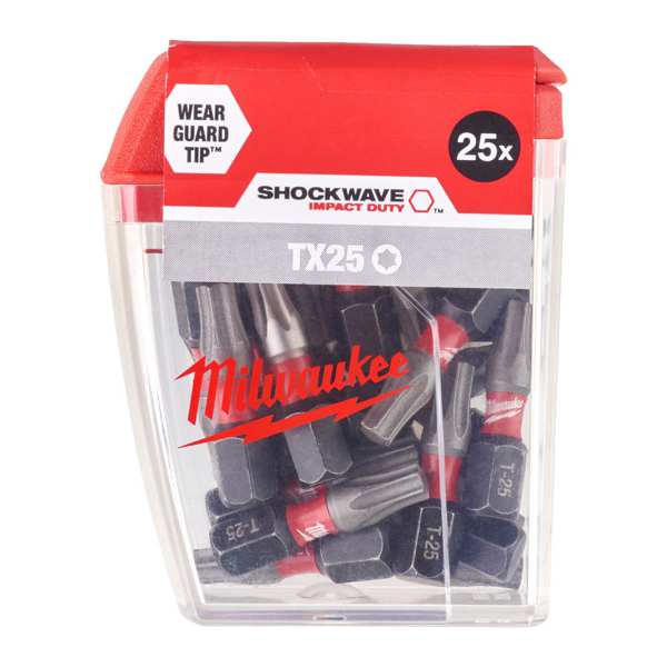 MILWAUKEE Bit 11397612 Shockwave Bit, CDTX25, 25mm, 25 pcs/pack 1.