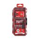 MILWAUKEE Bitkopf Satz 11397661 38-teiliges Shockwave-Bit-Set, SHOCKWAVE™ Schraubendreher-Bits: 24 x 25 mm lang, 1 x PH1 / 3 x PH2 / 1 x PH3, 2 x PZ1 / 3 x PZ2 / 1 x PZ3, 2 x TX10 / 2 x TX15 / 3 x TX20 / 3 x TX25 / 2 x TX30 / 1 x TX40. 7 x 50 mm lang 1 x PH2 / 1 x PZ2, 1 x TX15 / 1 x TX20 / 1 x TX25 / 1 x TX30 / 1x TX40. 3 x SHOCKWAVE™ magnetischer Steckschlüssel: 48 mm lang, 1 x Sechskant 7 mm / 1 x Sechskant 8 mm / 1 x Sechskant 10 mm. 1 x SHOCKWAVE™ magnetischer Bithalter 60 mm lang 2.