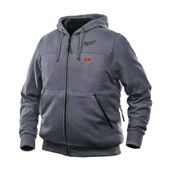 MILWAUKEE Beheizbarer Pullover 11397818 M12 erhitzter Kapuzenpullover, Grau, M -Größe, Batterie und Ladegerät