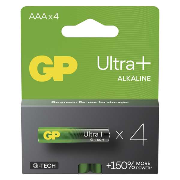 GP BATTERIES Batterie 124840 GP Item Ultra Plus LR03 4BL, GP Ultra Plus alkalische Batterie AAA 4DB/Blister, Ultra Plus -Mikro -Ceruza -Element AAA, 1,5 V 1.