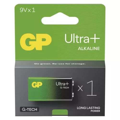 GP BATTERIES Batterie 11234516 GP -Element Ultra Plus 6LF22 1BL, GP Ultra Plus -Alkalbatterie 9V 1PCS/Blister, 9V, Typ: 6LF22 9 V (6LR61), Abmessungen: 26,5 × 17,5 × 48,5 mm 1.