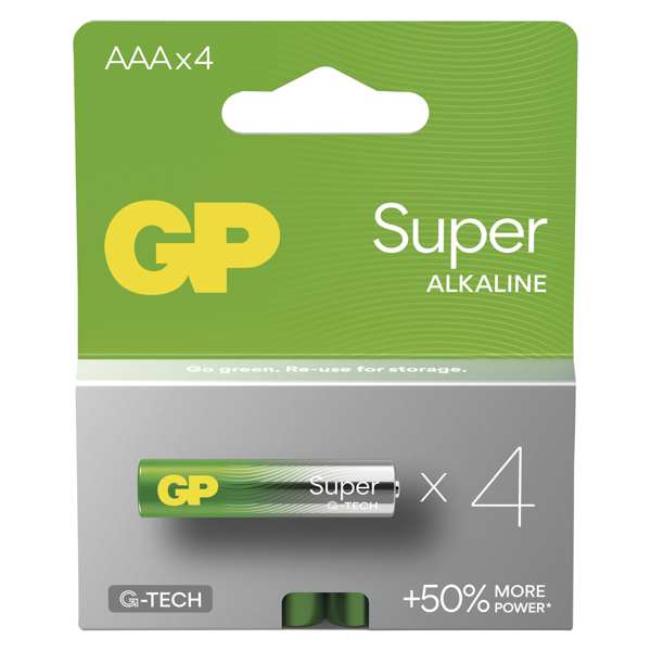 GP BATTERIES Batterie 124805 GP Item Super LR03 4BL, GP Super Alkaline Element AAA 4DB/Blister, Micro Ceruza AAA, 1,5 V 1.