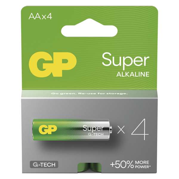 GP BATTERIES Batterie 124804 GP Item Super LR6 4BL, GP Super Alkaline AA 4PCS/Blister, Bleistift, AA, 1,5 V 1.