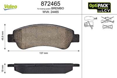 VALEO Brake pad for disc brake (cargo)