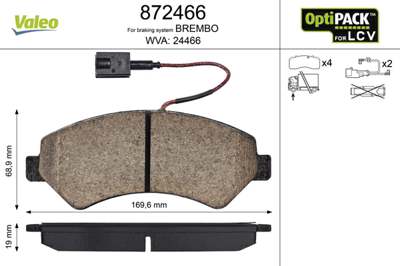 VALEO Brake pad for disc brake (cargo)