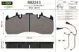 VALEO Brake pad for disc brake (cargo) 10224943 Brake System: MERITOR, Width 1 [mm]: 216, Height 1 [mm]: 96,5, Thickness 1 [mm]: 29,25, WVA Number: 29173, 29272, Wear Warning Contact: incl. wear warning contact 
Brake System: MERITOR, Supplementary Article/Info 2: with bolts/screws, Width [mm]: 216, Height [mm]: 96,5, Thickness [mm]: 29, WVA Number: 29173, 29272, Wear Warning Contact: incl. wear warning contact, Number of wear indicators [per axle]: 2 1.