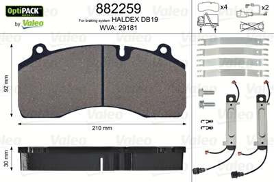 VALEO Brake pad for disc brake (cargo)