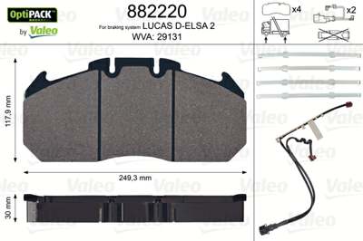 VALEO Brake pad for disc brake (cargo)