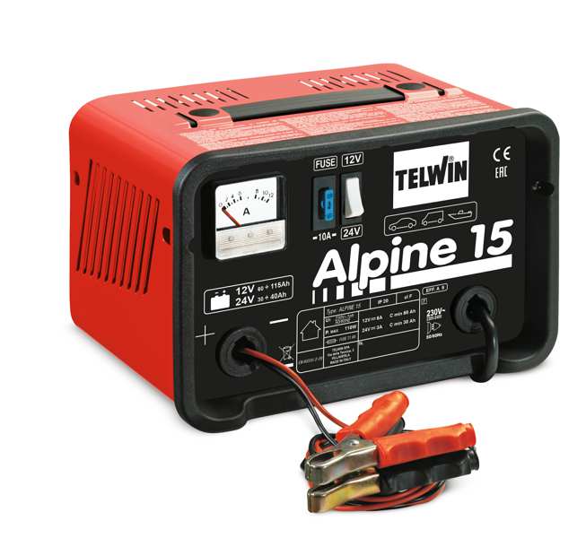 TELWIN Batterieladegerät 333009 230 V, 110W, 12/24 V, 9/4,5A Ladestrom, 60/30-115/40ak für Akkumulatoren, Überchain 1.