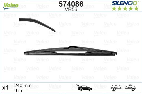 VALEO Wiper blades 635220 Rear, 1 pc
Fitting Position: Rear, Length [mm]: 240, Length [in]: 9 1.