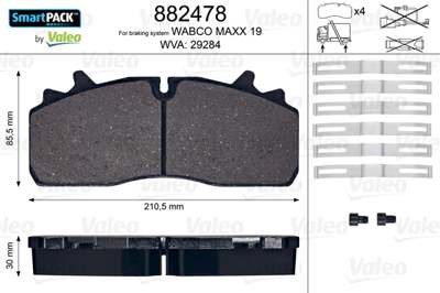 VALEO Brake pad for disc brake (cargo)