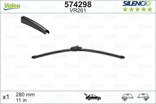 VALEO Scheibenwischer 721748 280 mm, 1 dB
Einbauseite: hinten, Länge [mm]: 280, Länge [Zoll]: 11 1.