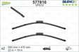 VALEO Wiper blades 721985 2 pcs/pack
Left-/right-hand drive vehicles: for left-hand drive vehicles, Fitting Position: Front, Wiper blade type: Flat wiper blade, Length 1 [mm]: 550, Length 2 [mm]: 475, Length 1 [Inch]: 22, Length 2 [Inch]: 19, Styling: with spoiler 1.